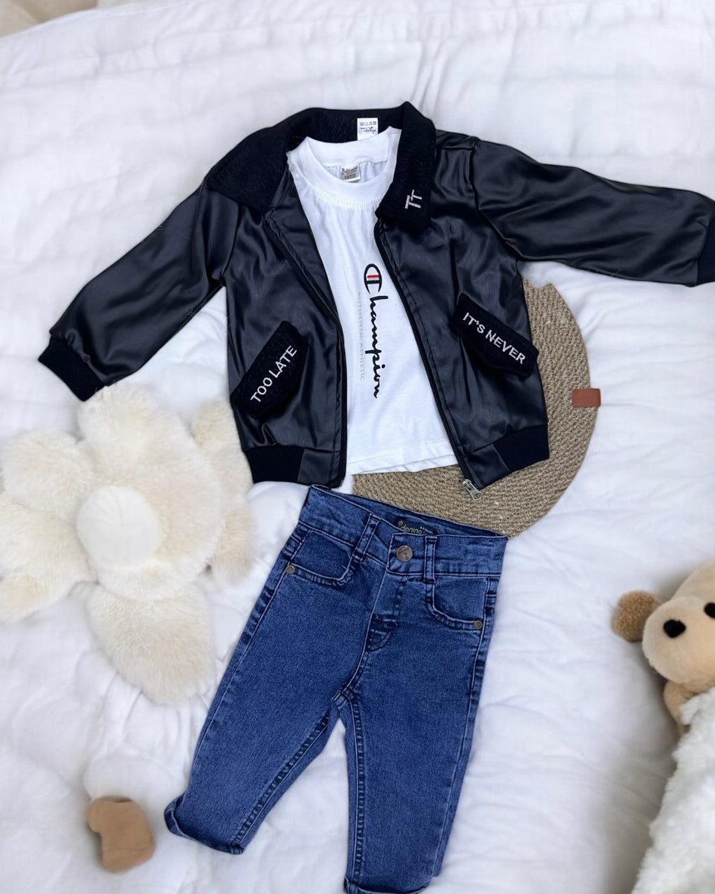 Ensemble "Petit Aventurier" – Veste Aviateur & Jean