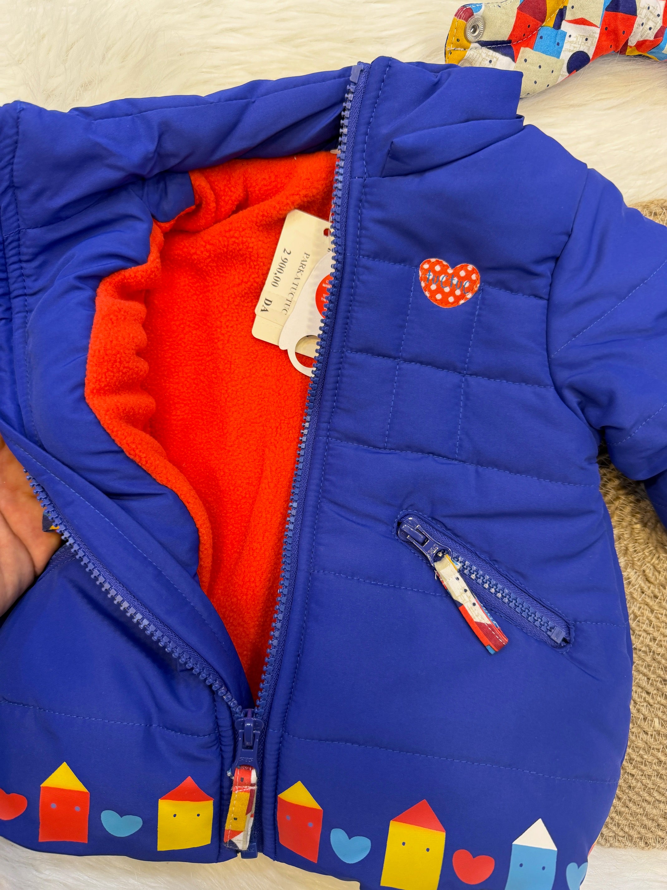 🧥 Veste bébé matelassée à capuche – Chaleur & style au quotidien BLEU