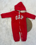 🧸 Combinaison bébé à capuche – Confort & chaleur au quotidien ROUGE