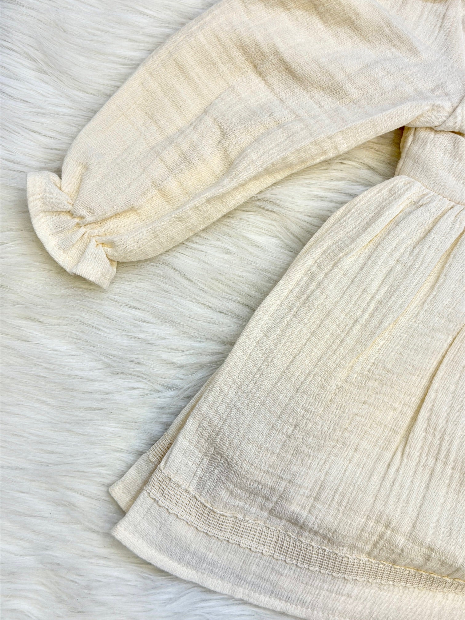 Robe de Cérémonie Héritage – Gaze de Coton & Dentelle Guipure