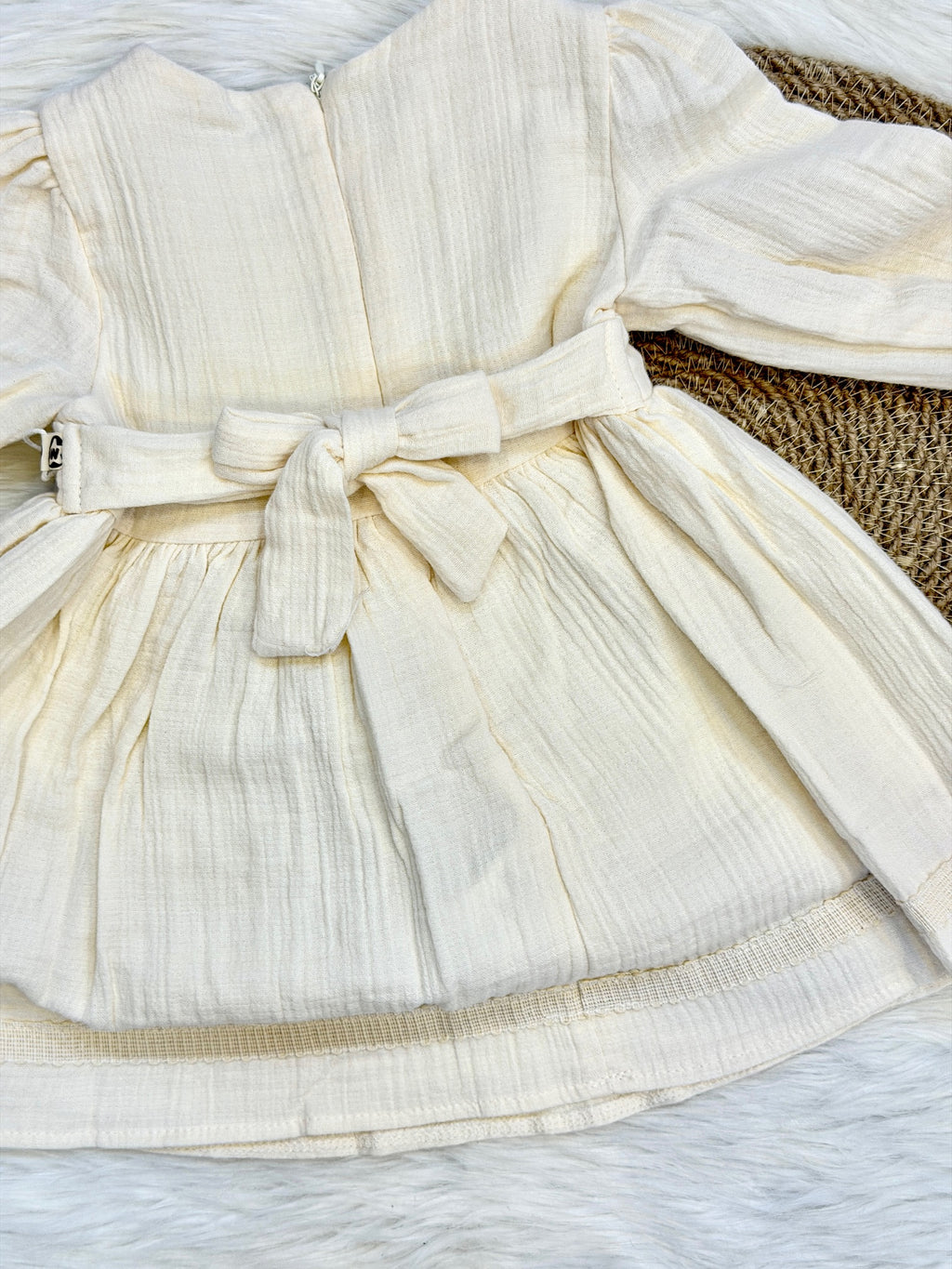 Robe de Cérémonie Héritage – Gaze de Coton & Dentelle Guipure