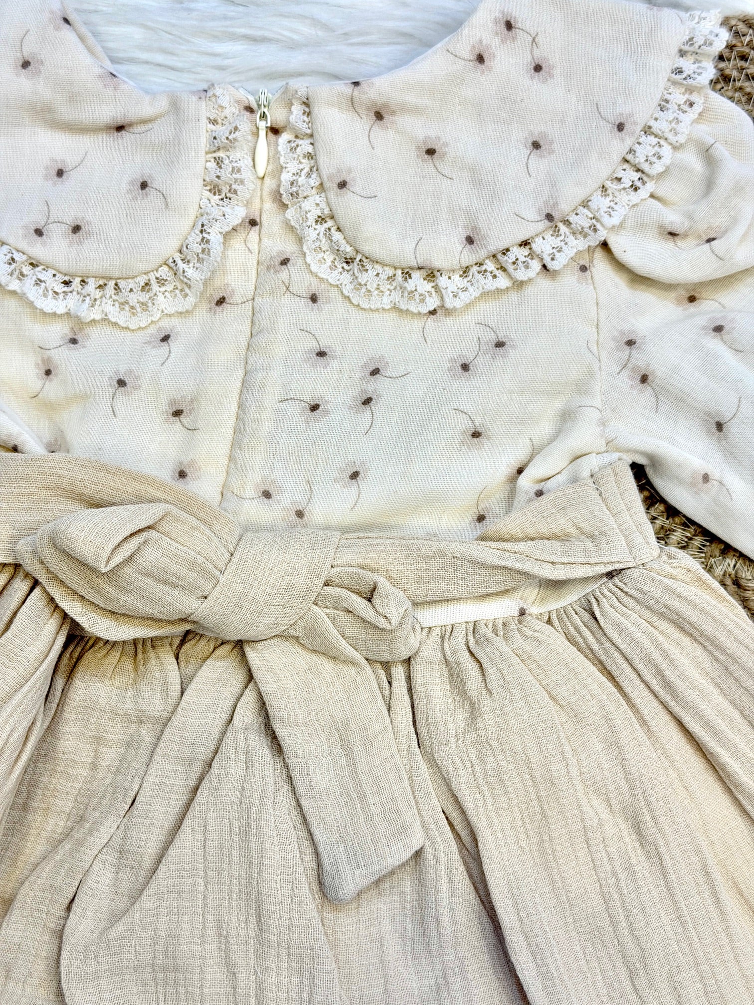 Robe "Héritage Floral" en Gaze de Coton – Charme Rétro & Douceur