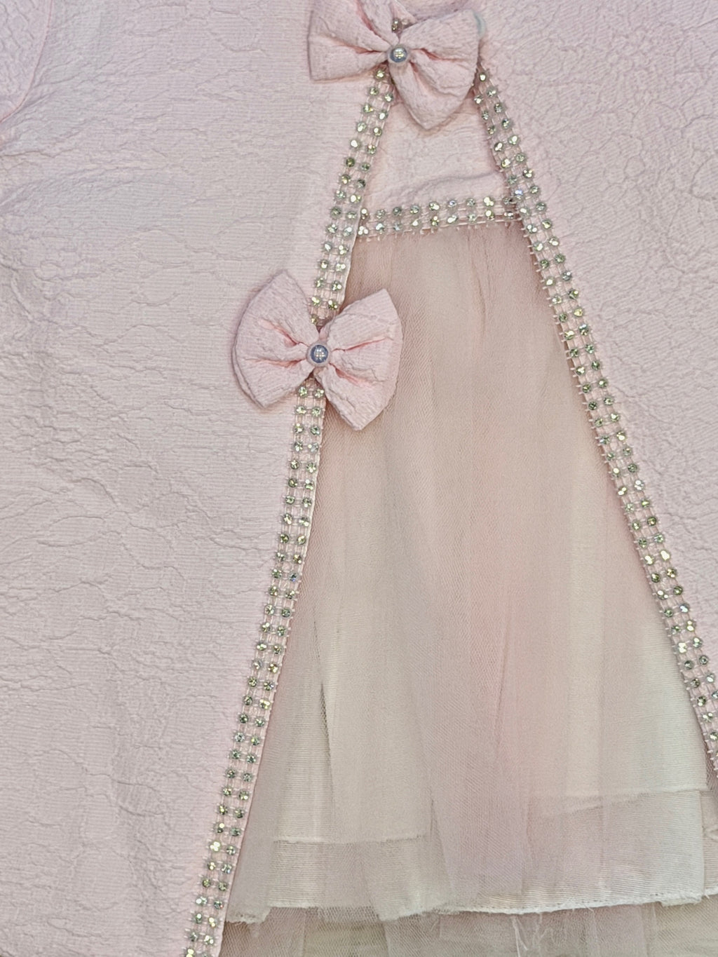 Ensemble de Cérémonie "Douceur Rosée" – Veste Jacquard & Robe en Tulle