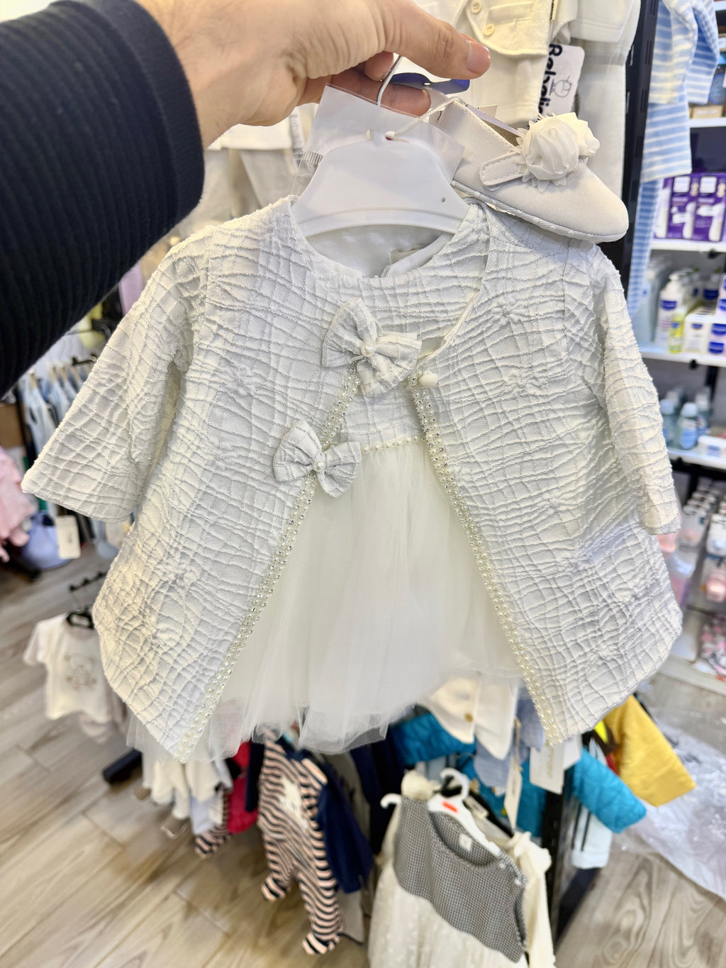 Ensemble de Cérémonie "Éclat de Perles" – Robe en Tulle & Veste Chic