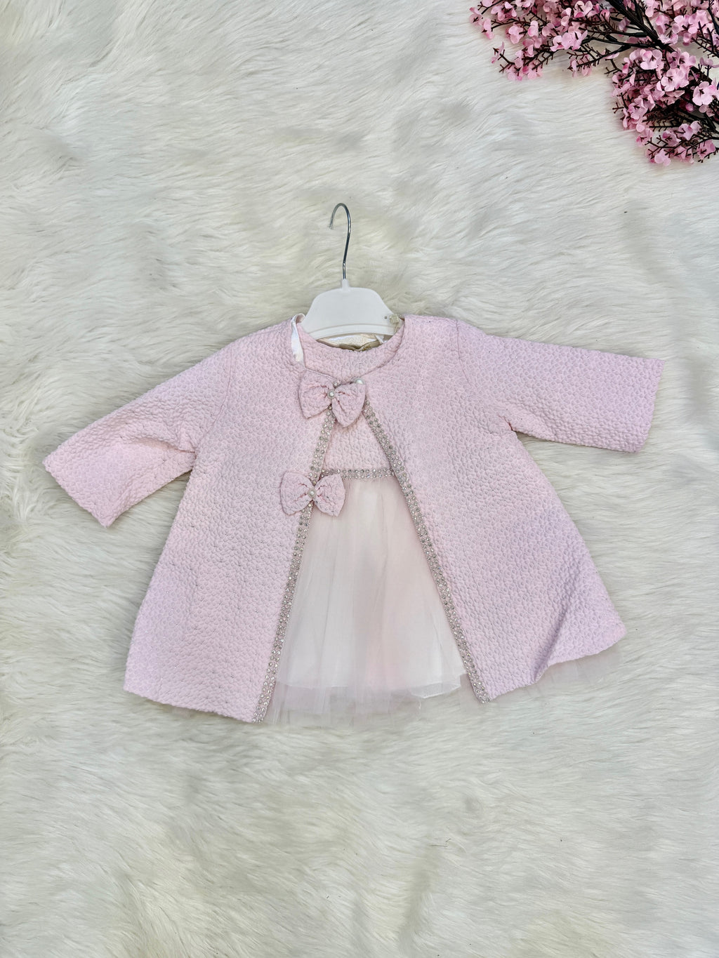 Ensemble Robe & Veste de Cérémonie "Rose Perlé" – 2 Pièces