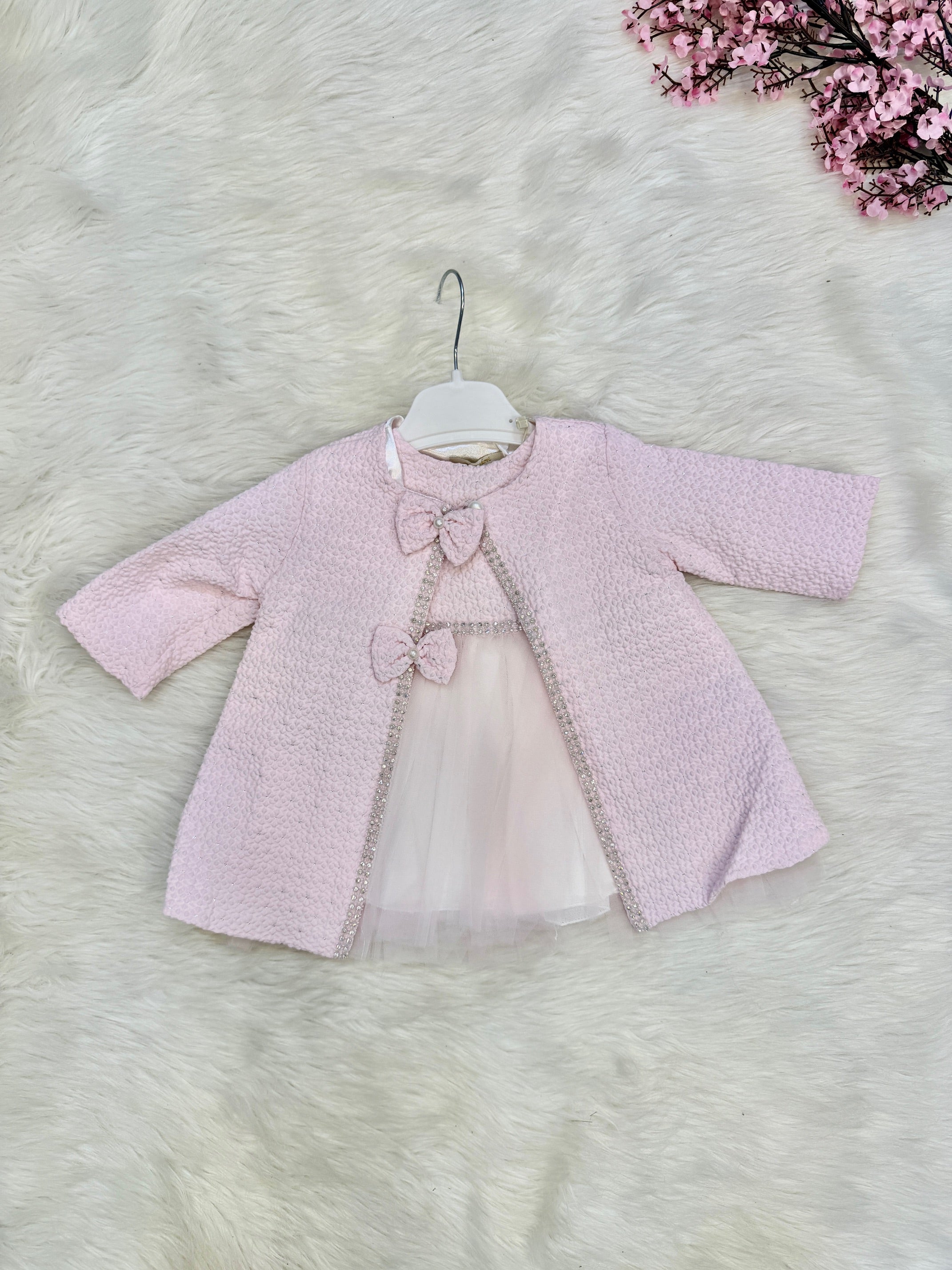 Ensemble Robe & Veste de Cérémonie "Rose Perlé" – 2 Pièces