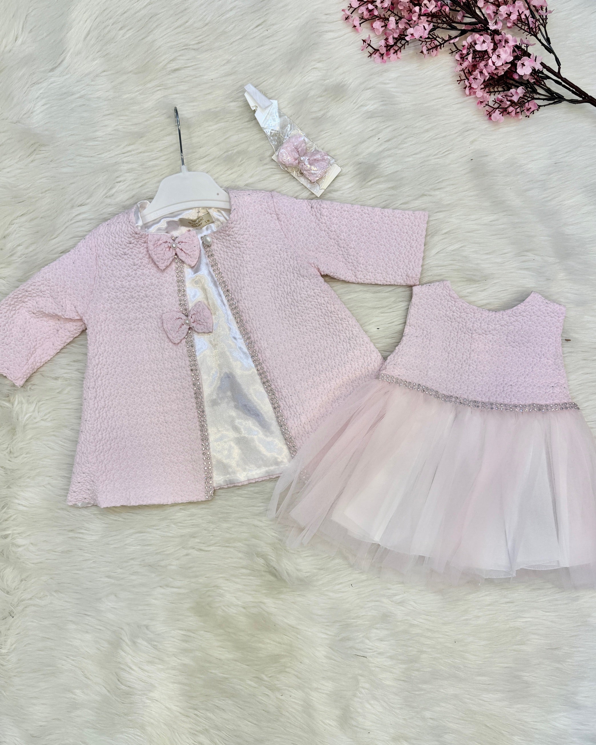 Ensemble Robe & Veste de Cérémonie "Rose Perlé" – 2 Pièces