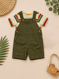 🌿 Ensemble Salopette "Petit Explorateur Jungle"