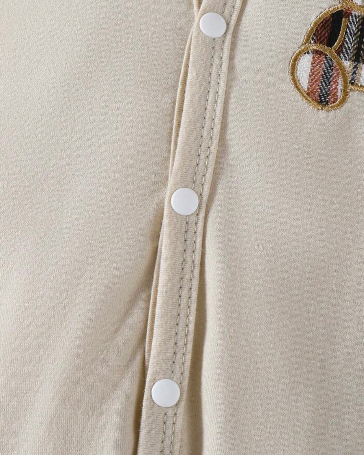 🧸 Ensemble de Naissance 5 Pièces "Ourson Écossais" – Chic & Confort