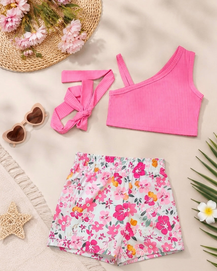 🌺 Ensemble "Jardin Tropical Rose" – Éclat &amp; Style Estival