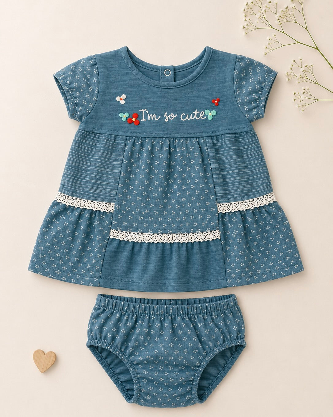 💙 Ensemble "I'm so cute" – Douceur Bleue et Détails Bohèmes