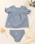Ensemble Tunique &amp; Bloomer "Marinière Fleurie"