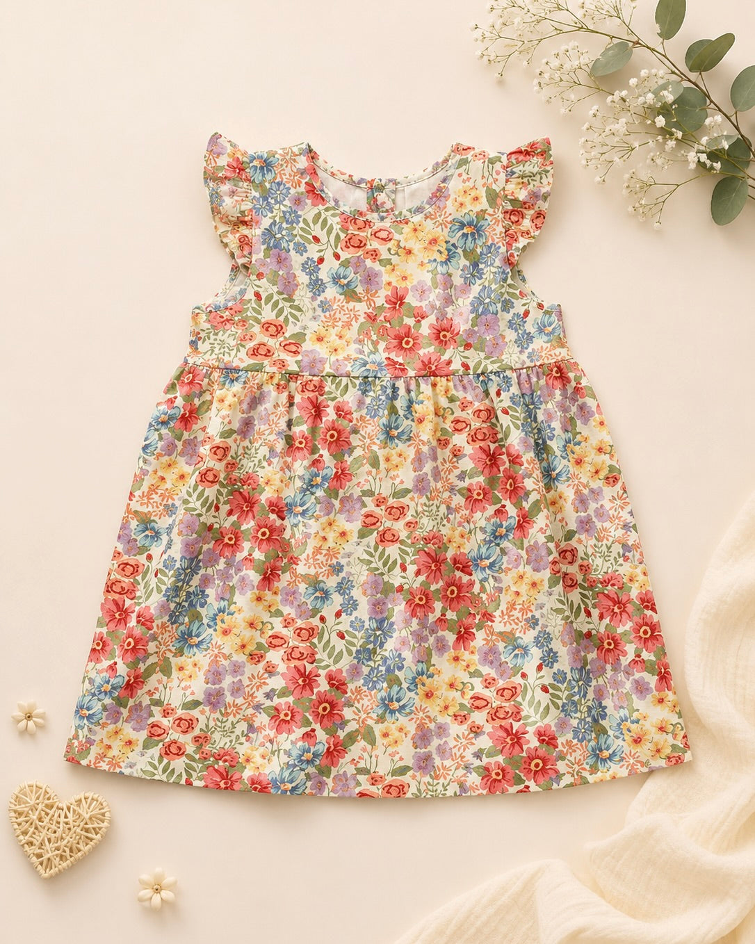 Robe Fleurie "Douce Prairie" à Volants