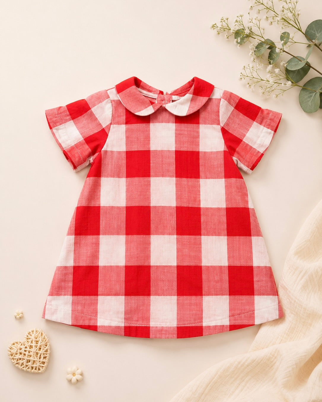 Robe à Carreaux "Pique-Nique Chic" avec Col Claudine