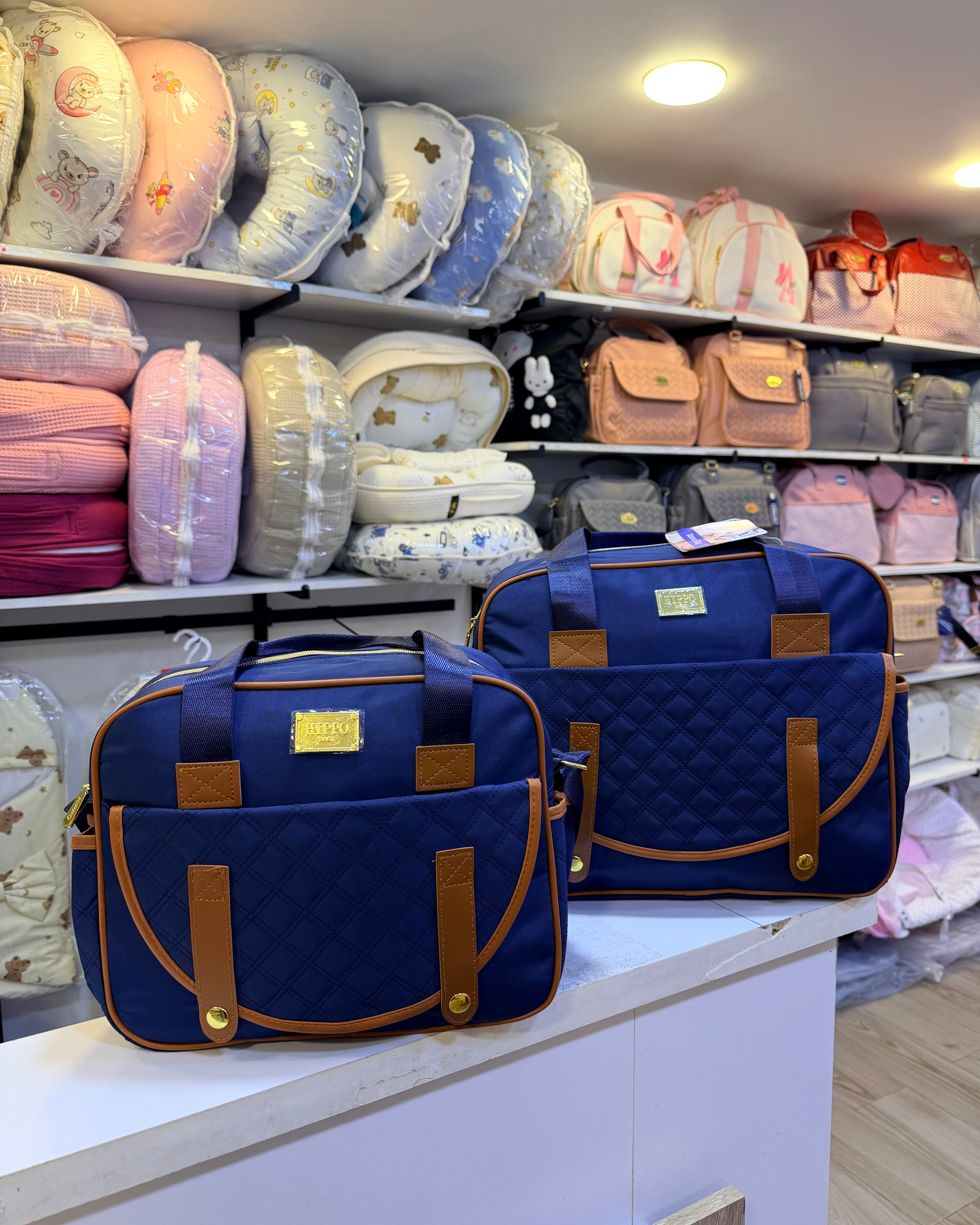 Sac Maternité "Bleu Royal & Camel" 4 Pièces