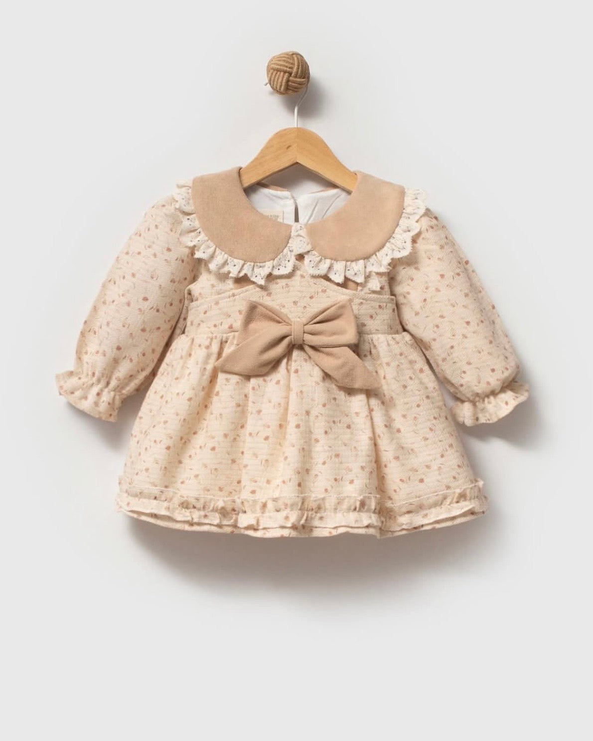 Robe Bébé Fille "Douceur Vintage" – Imprimé Floral et Détails Dentelle