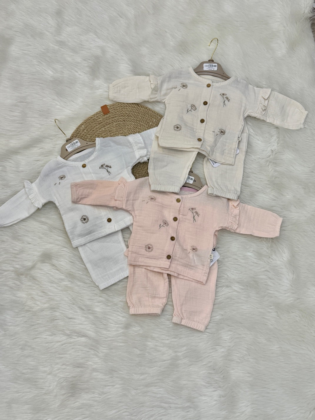 Ensemble de Naissance "Douceur de Rose" – 5 Pièces