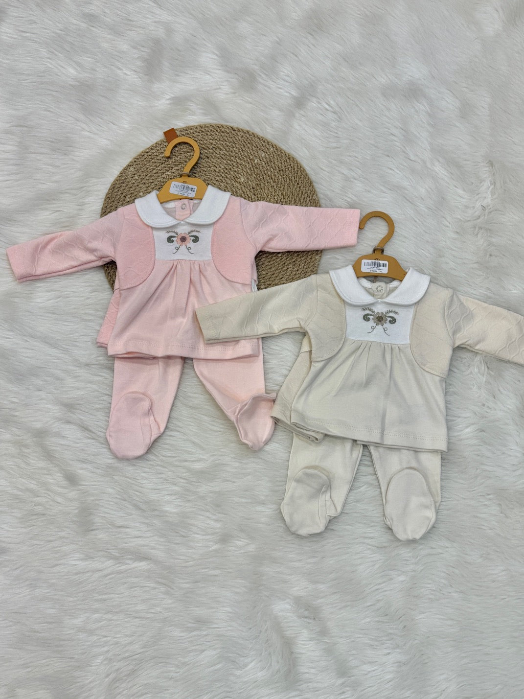 Ensemble de Naissance "Douceur de Rose" – 5 Pièces
