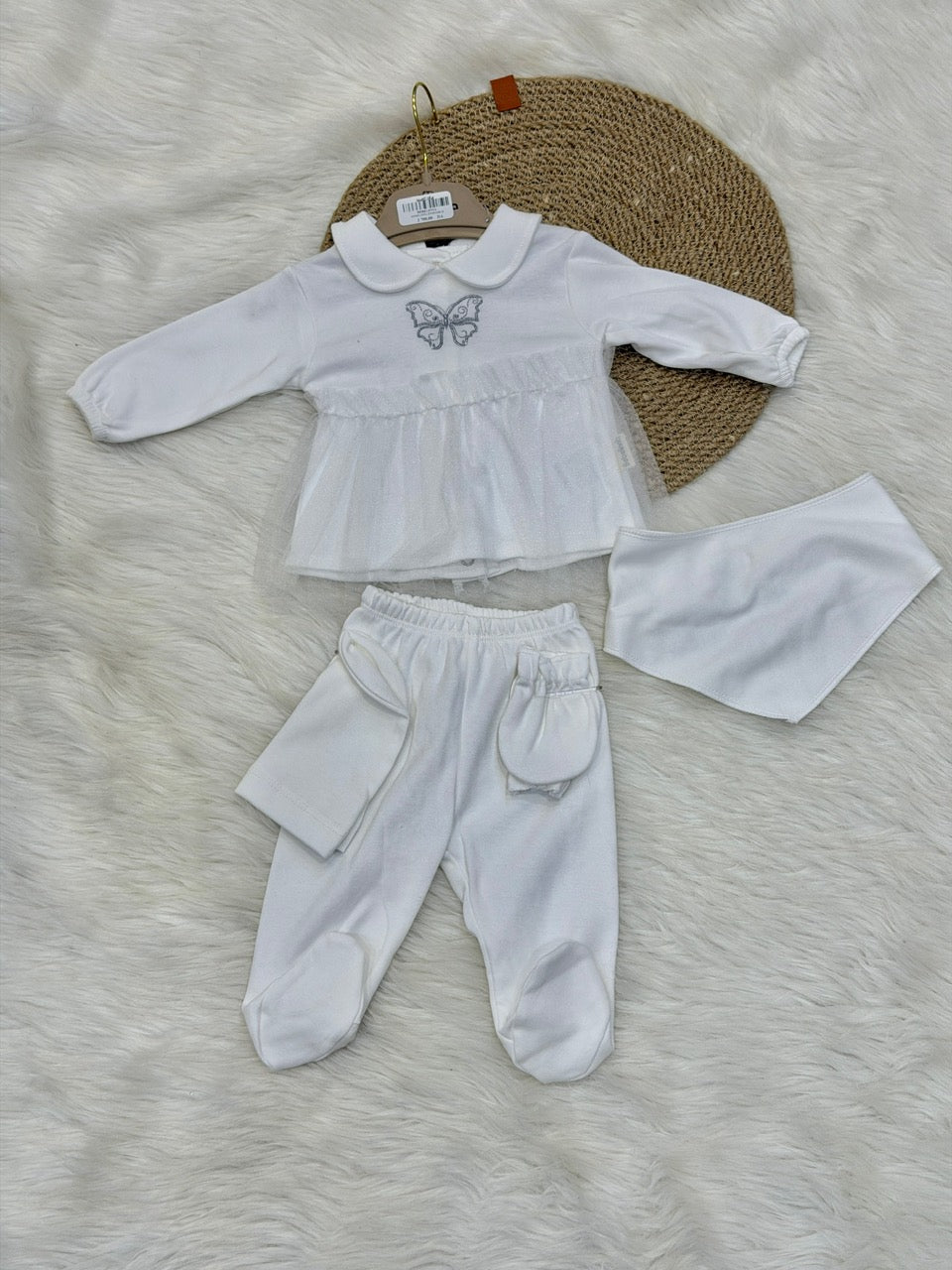 Ensemble de Naissance "Douceur de Rose" – 5 Pièces