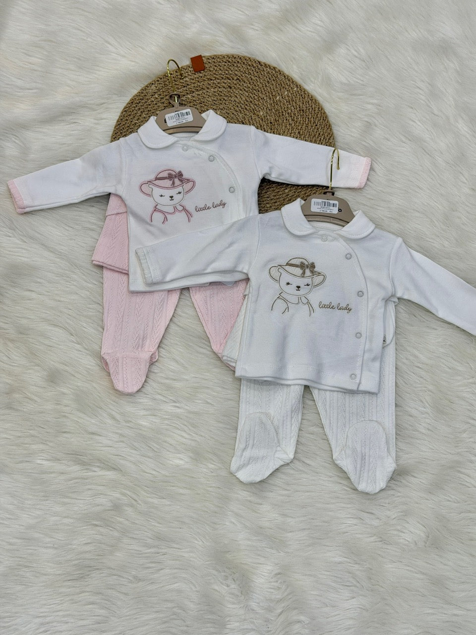 Ensemble de Naissance "Douceur de Rose" – 5 Pièces