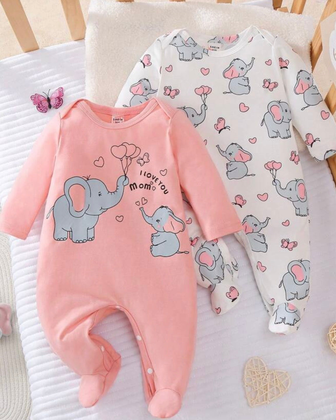 Grenouillères "Maman Éléphant" – Douceur & Tendresse