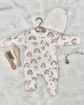 Grenouillère "Doux Arc-en-ciel" avec Bonnet Assorti