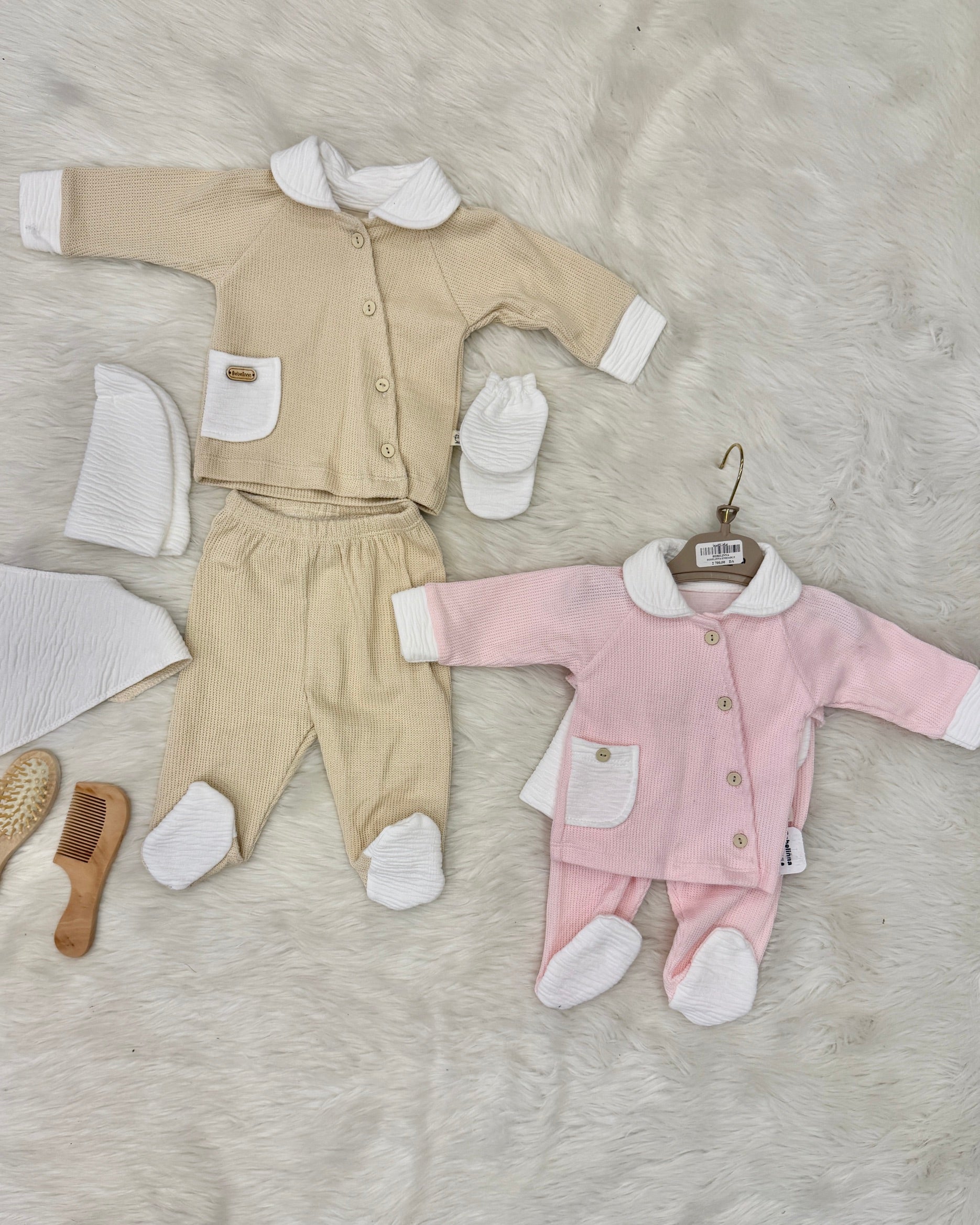 ☀️ Ensemble bébé été 5 pièces en coton doux 🌸 0-3 Mois