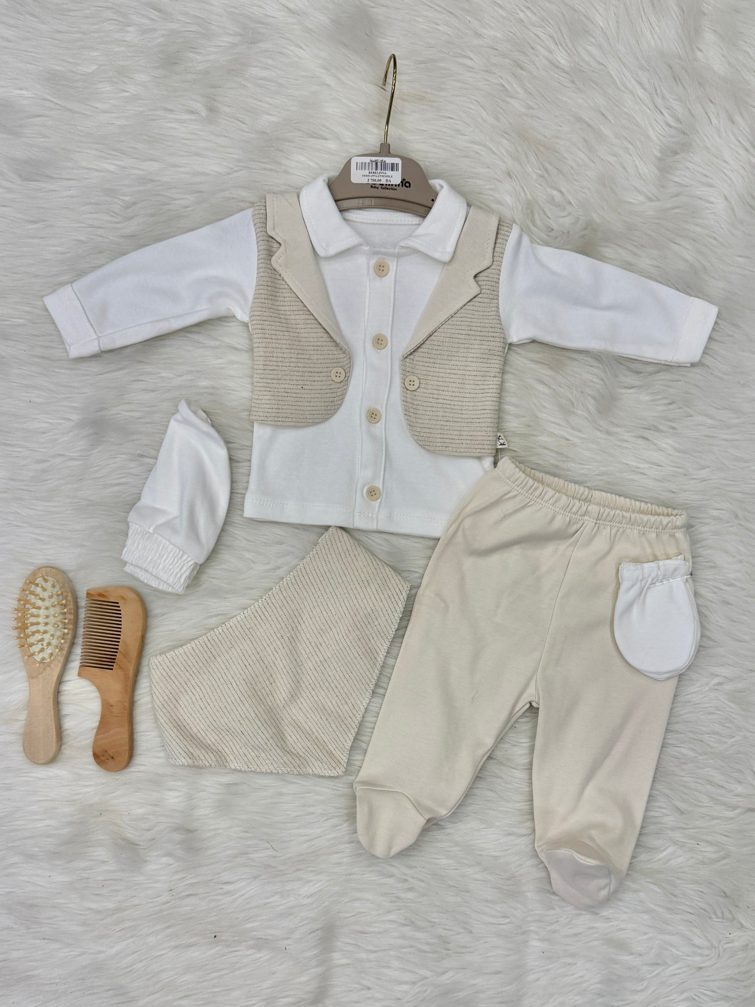 ☀️ Ensemble bébé été 5 pièces en coton doux 🌸 0-3 Mois