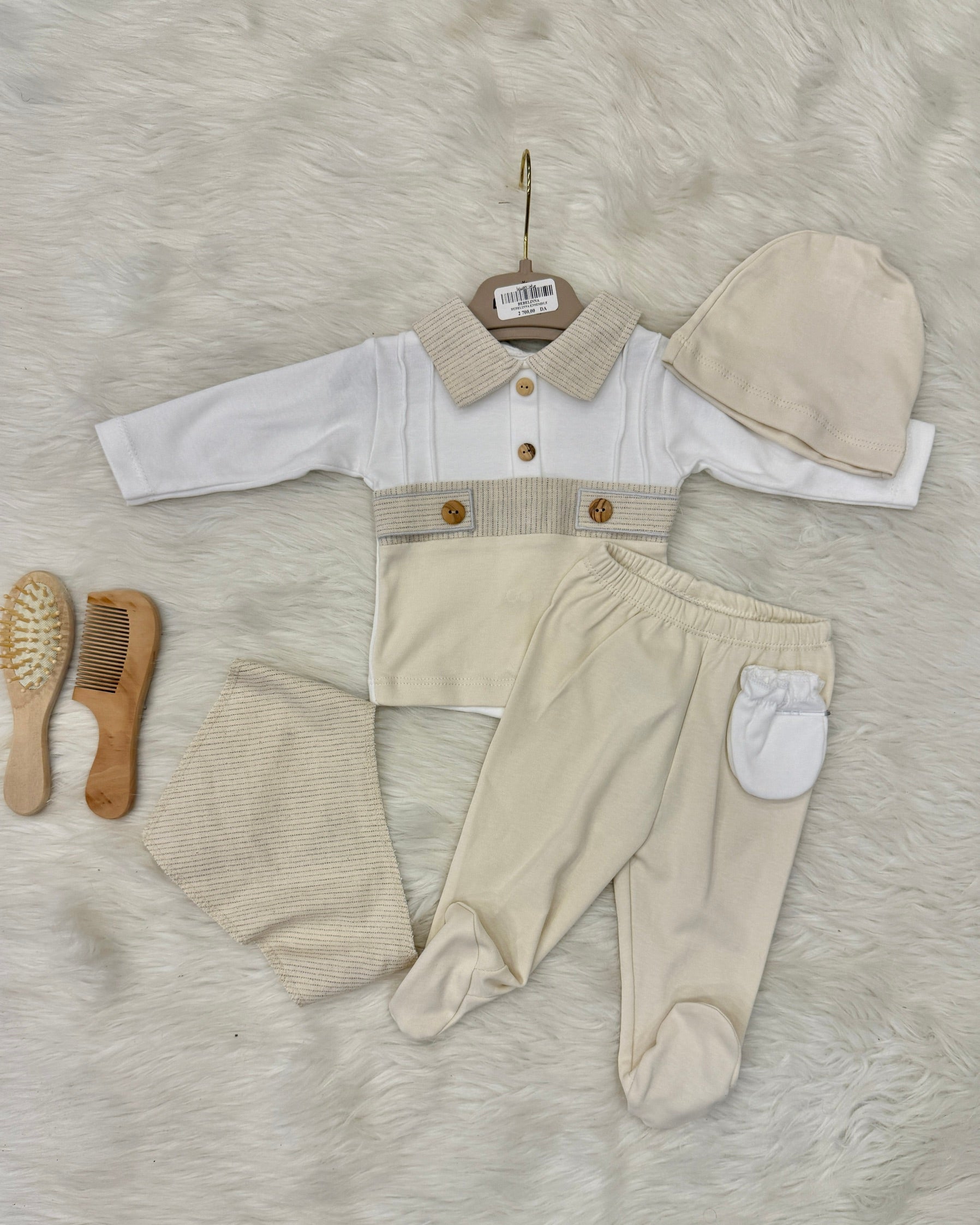 ☀️ Ensemble bébé été 5 pièces en coton doux 🌸 0-3 Mois