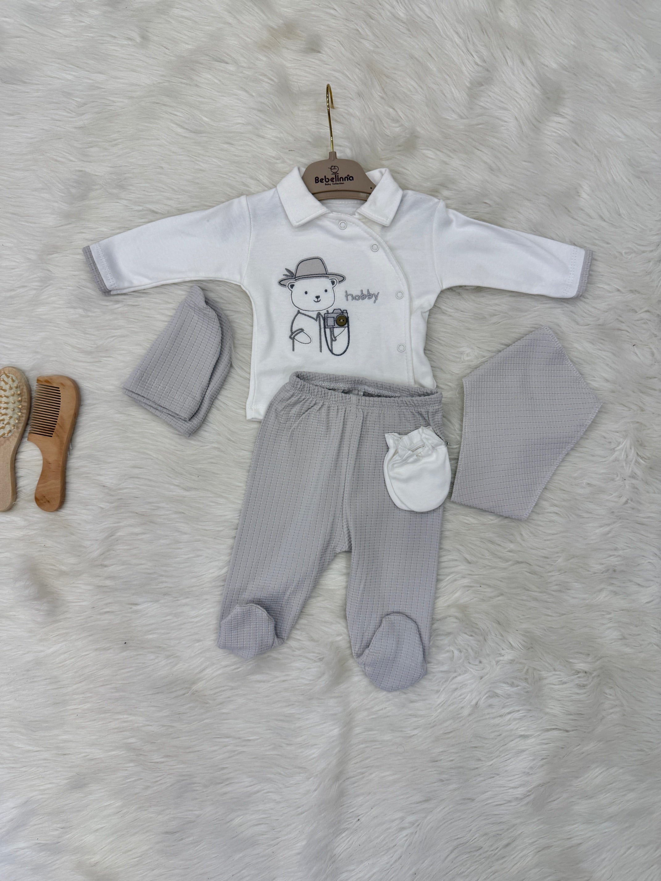 ☀️ Ensemble bébé été 5 pièces en coton doux 🌸 0-3 Mois