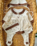 ☀️ Ensemble bébé 5 pièces en coton doux 🌸 0-3 Mois