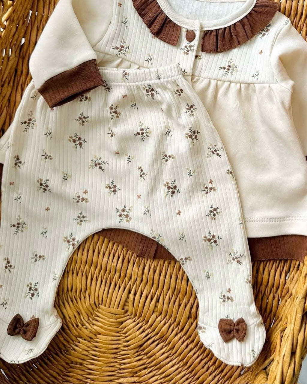 ☀️ Ensemble bébé 5 pièces en coton doux 🌸 0-3 Mois