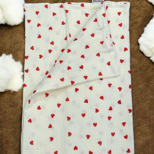 Plaid Cœurs Rouges