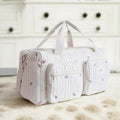 Sac Matelassé Blanc à Motifs Floraux
