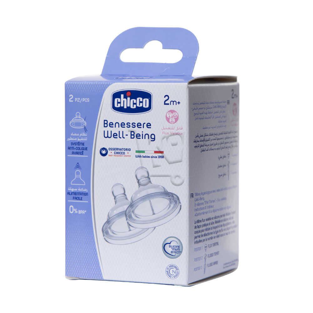 Chicco Pack De 2 TETINE EN SILICONE 2M +