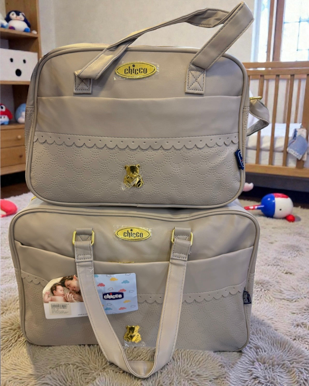 👑 Ensemble de Sacs à Langer 2 Pièces "CHICCO" – Gris