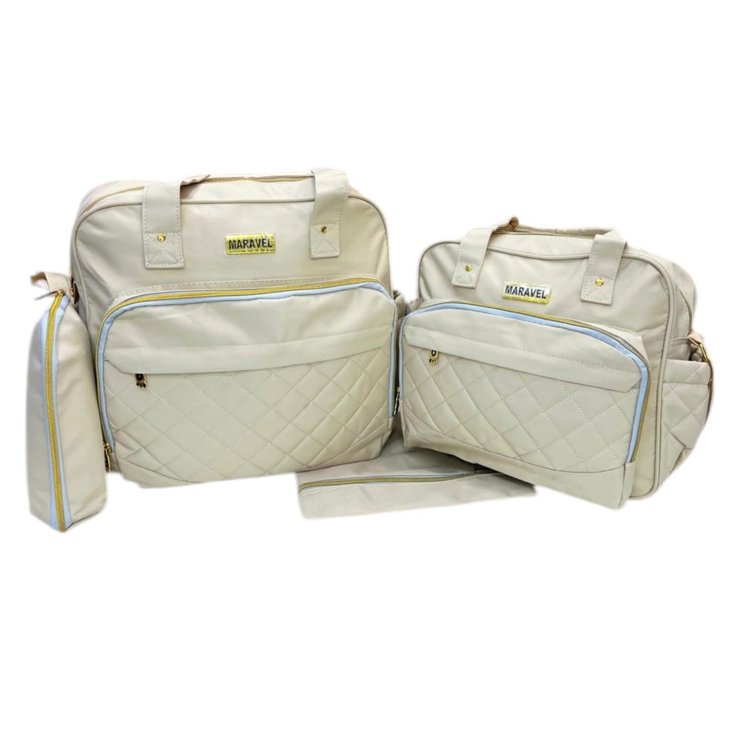 MARAVEL  Ensemble Sacs à Langer 5 Pièces Imperméable Pour Bébé Beige