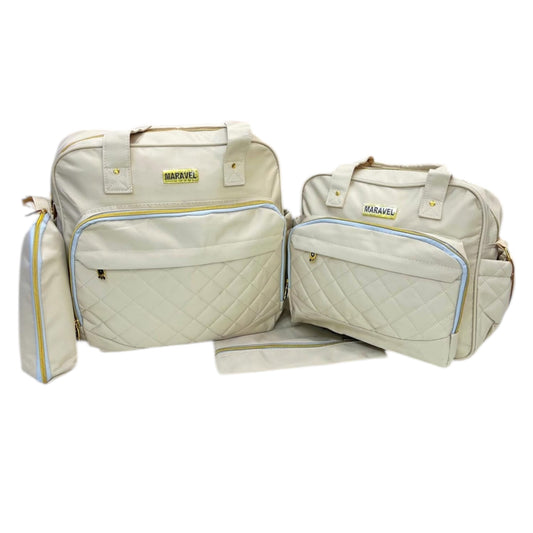 MARAVEL  Ensemble Sacs à Langer 5 Pièces Imperméable Pour Bébé Beige