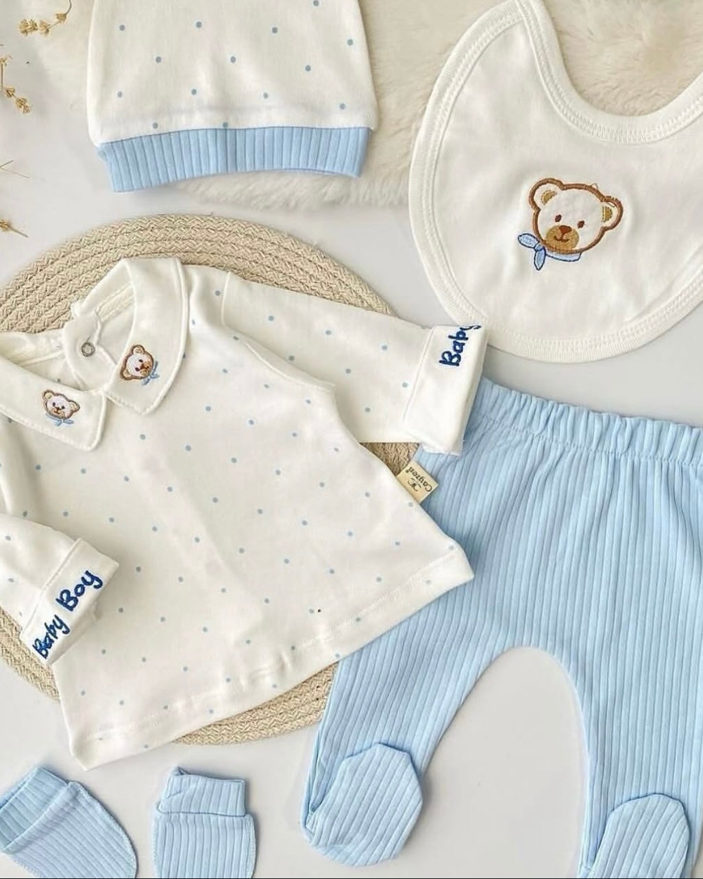 Ensemble Bébé 5 Pièces en Coton – Douceur et Confort au Quotidien 💖