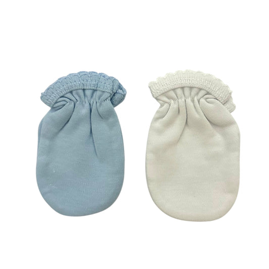 Pack de Moufles Bébé – Blanc & Bleu