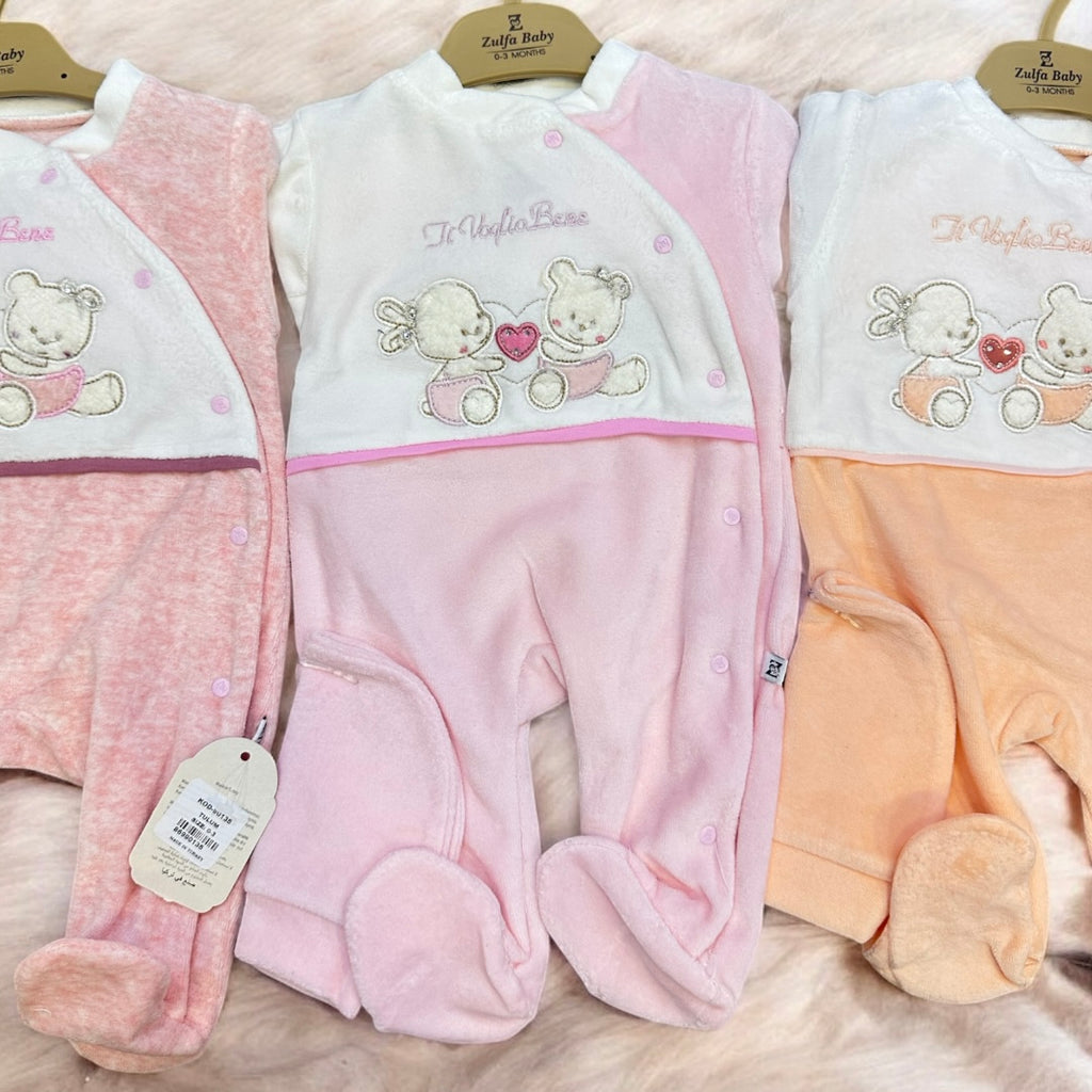 Grenouillères Cache-Cœur Oursons Zulfa Baby 0-3 mois