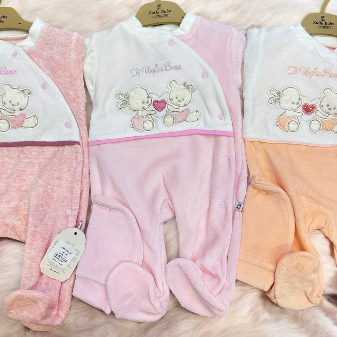 Grenouillères Cache-Cœur Oursons Zulfa Baby 0-3 mois