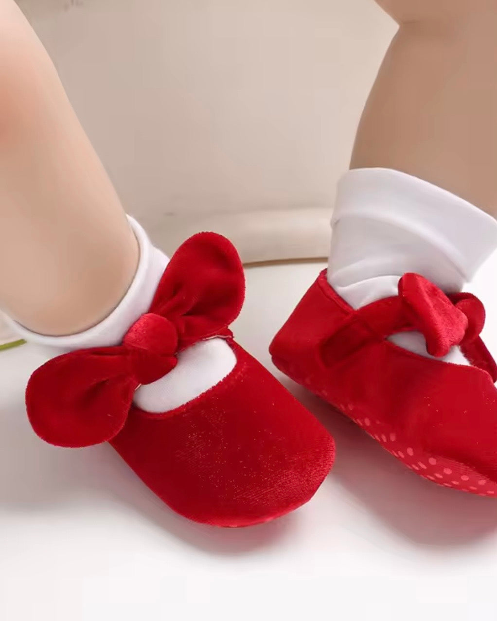 🎀 Chaussures Souples en Velours "Nœud Adorable" – Douceur & Élégance