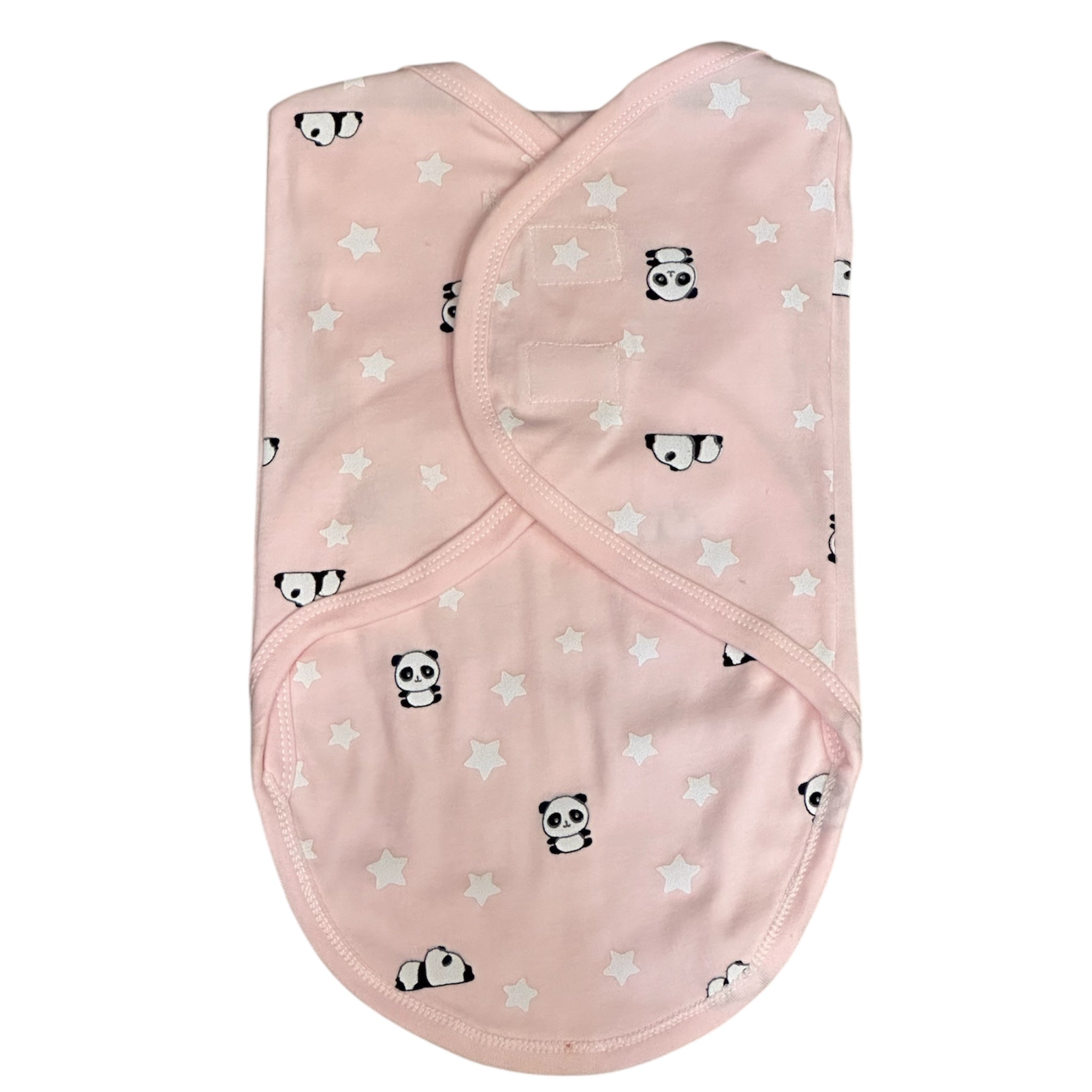 Couverture Emmaillotage Bébé "Petits Pandas et Étoiles" Rose