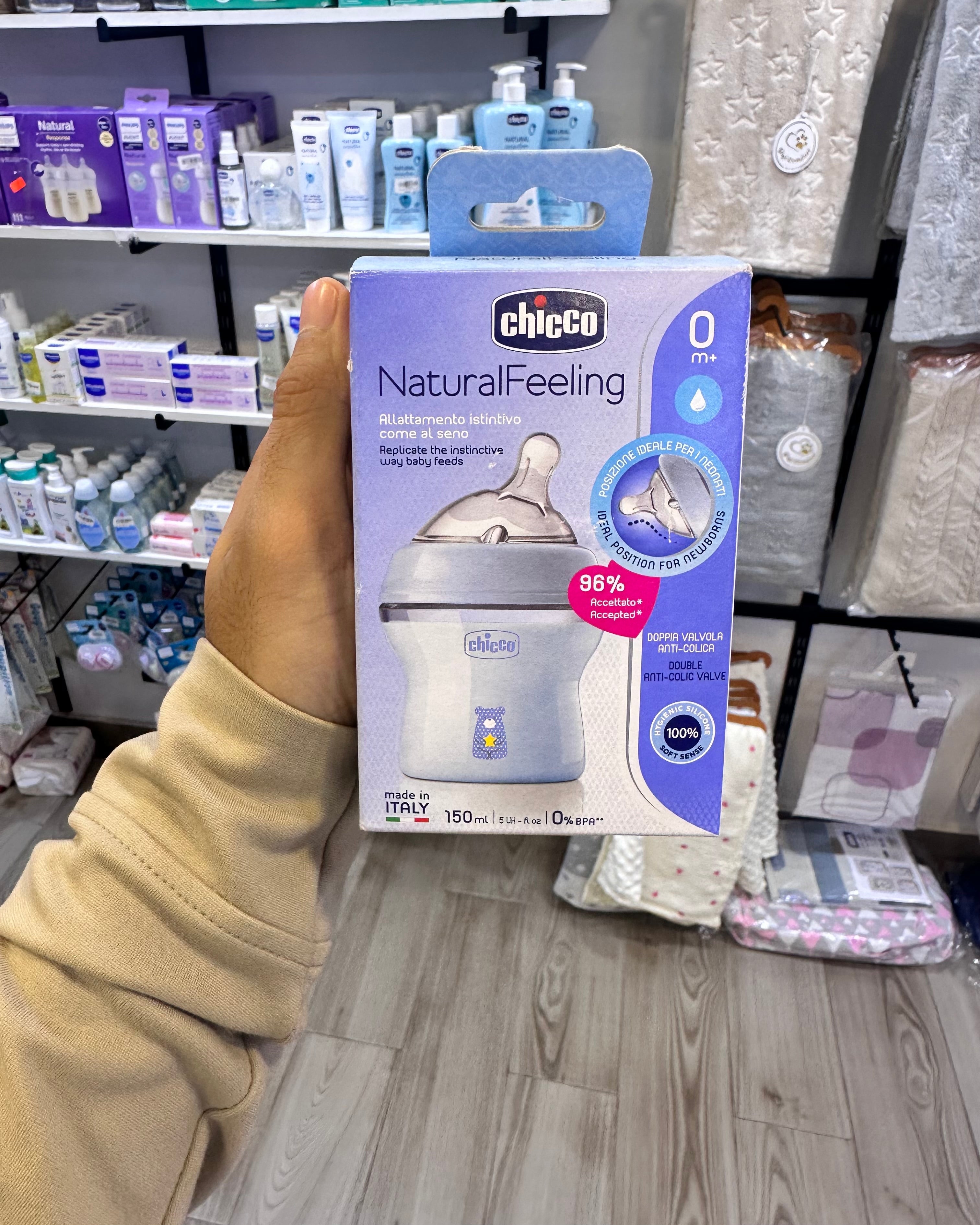 CHICCO BIBERON NATURAL FEELING EN PLASTIQUE POUR GARCON
