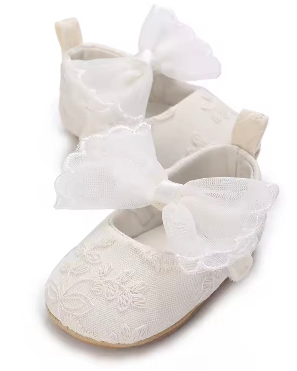 🕊️ Chaussures Souples "Éclat de Dentelle" – Élégance & Douceur Avec Semelle
