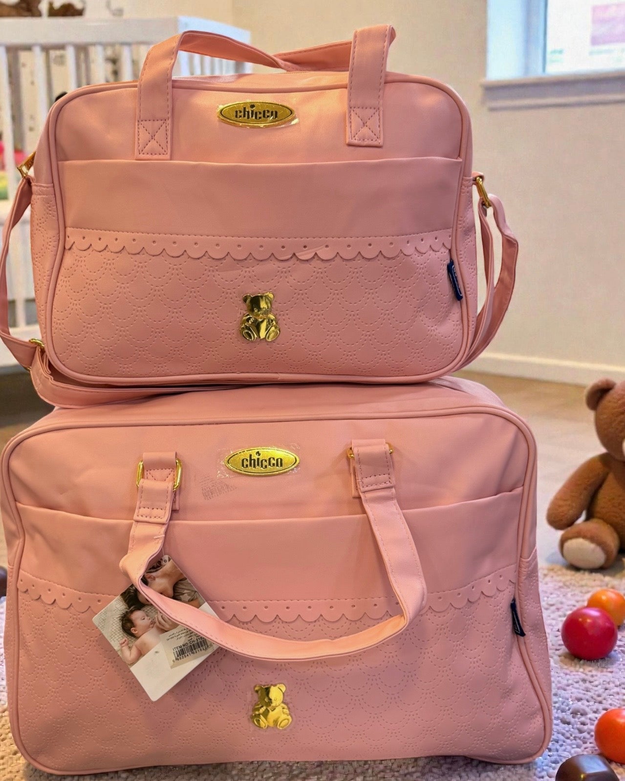 👑 Ensemble de Sacs à Langer 2 Pièces "CHICCO" – ROSE