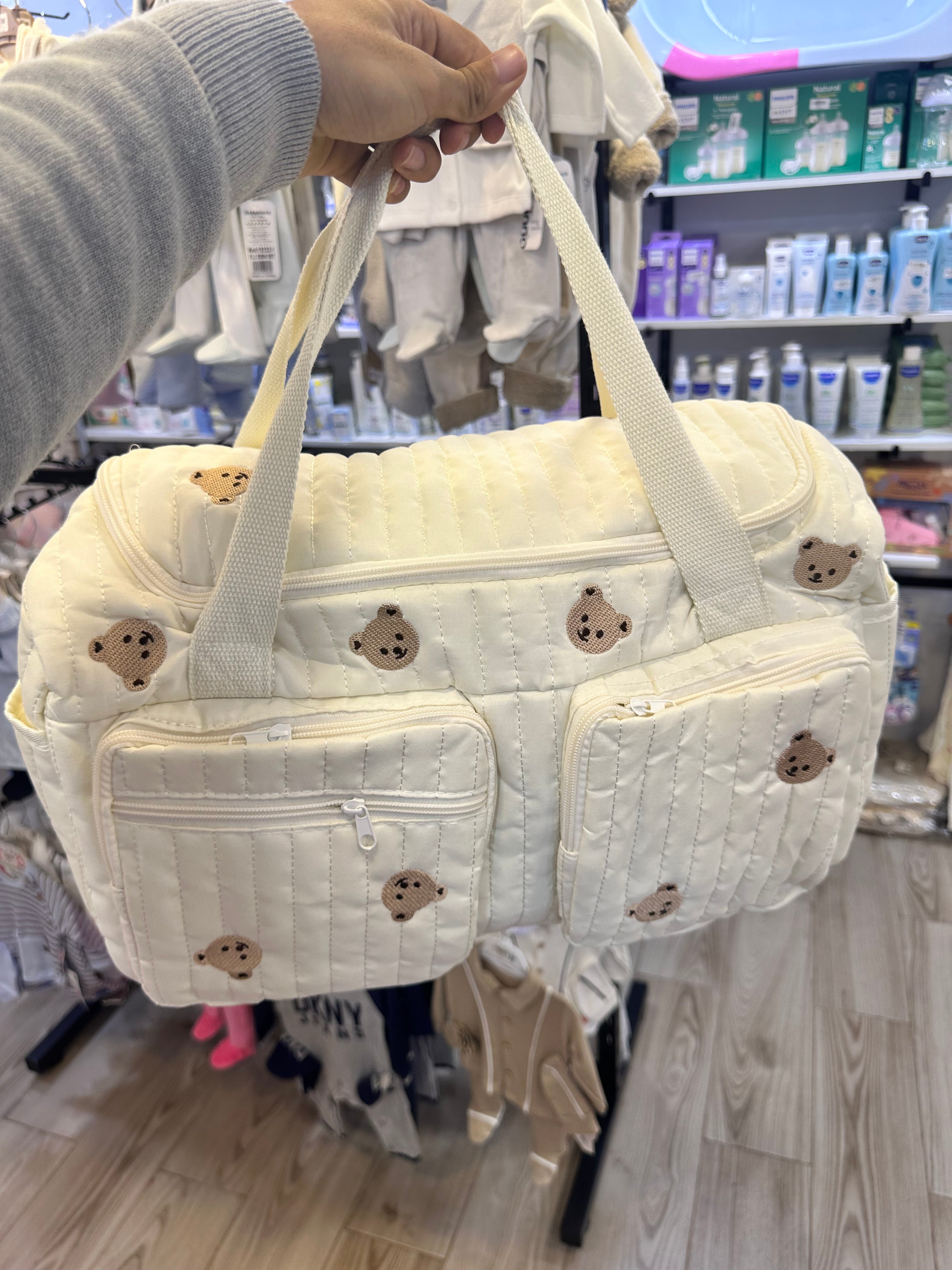 Sac à Langer Matelassé Chic "Ourson"