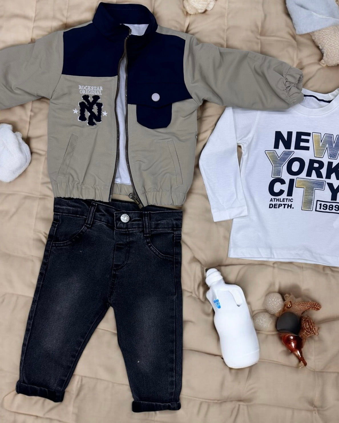 Ensemble Streetwear "New York" – Look Urbain 3-Pièces 9-12 Mois