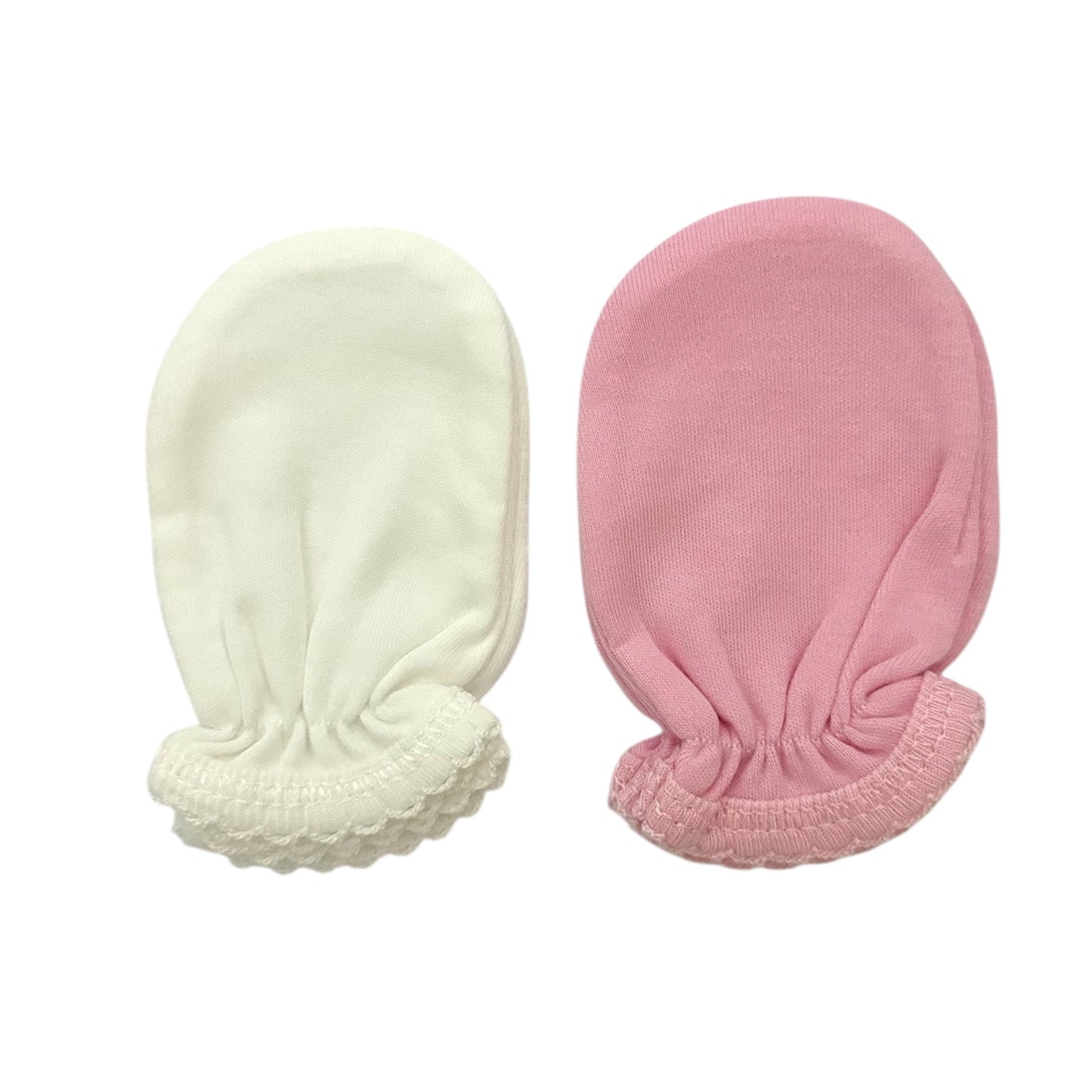 Pack de Moufles Bébé – Blanc & Rose